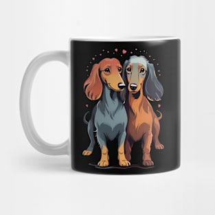 Long Haired Dachshund Love Valentine Dayes Mug